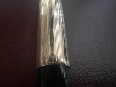 🔴 PARKER penna stilografica 61 nera pennino ORO freccia incisa scrive vintage