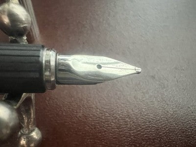 🔴 AURORA penna stilografica Hastil ARGENTO MASSICCIO 925 pennino ORO bianco M
