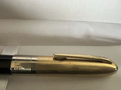 Stift Füllfederhalter Schwarz Mechanismus A Kolben Schreibt Vintage 1950 A