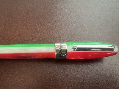 Montegrappa Pen Fountain Pen 1912 Tricolour White Red Green Italy Rare