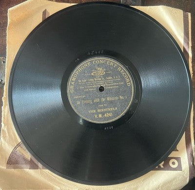 Record Gramophone Concert Record 78 RPM Gommalacca V.M.4241 the Minstrels