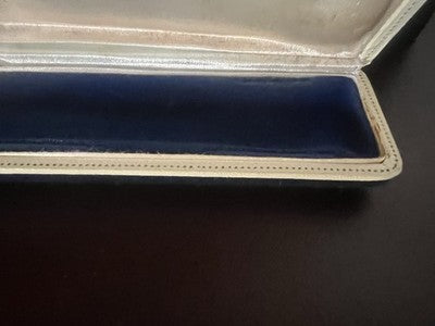 BOÎTE BUCHERER Pour Montre Extérieure Bleue Avec Profil En Cuir Beige Vintage