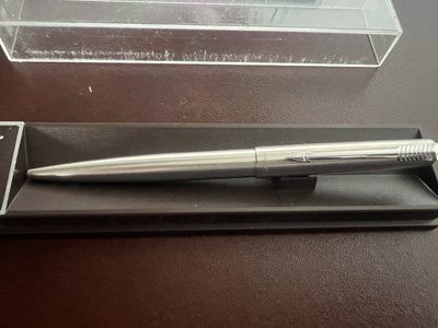 🔴 PARKER penna sfera cromata UL a scatto scrive con astuccio
