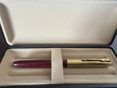 🔴 VIS PEN penna stilografica bordeaux Autovac pennino dorato scrive vintage