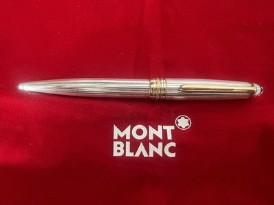 🔴 MONTBLANC Meisterstück Solitaire 164 Ballpoint Pen Solid Silver 925 SUPER 