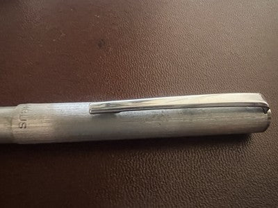 🔴 COLUMBUS penna sfera cromata satinata profili lucidi a scatto scrive vintage