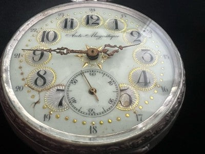 🔴 Orologio tasca ANTI MAGNETIQUE carrozza Ligne Droite manuale funziona vintage