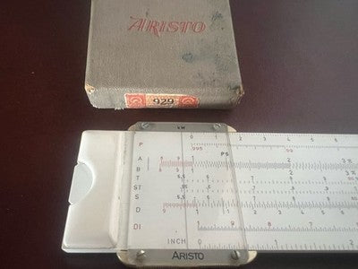 🔴 Regolo calcolatore ARISTO 929 PROFESSIONALE grande con custodia vintage
