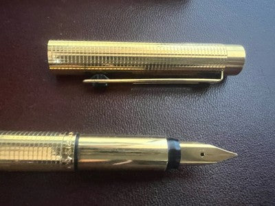 Morris Pen Fountain Pen Plated Gold Pen (M) Marking Vintage