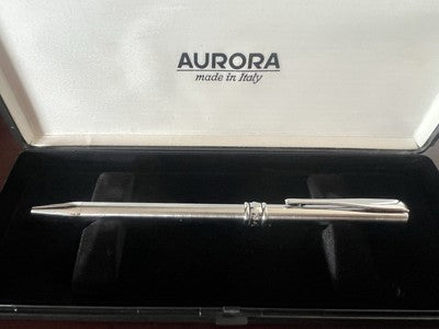 Aurora Stylo-Plume Sphère Magellano Chrome Écrit Avec Garantie Trousse C