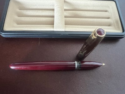 🔴 VIS PEN penna stilografica bordeaux Autovac pennino dorato scrive vintage