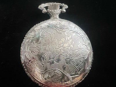 🔴 Orologio tasca uomo donna cromato cesellato Movimento al quarzo funziona