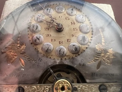 Red HEBDOMAS Manual Pocket Watch 8 DAY Breguet Spiral Vintage Works