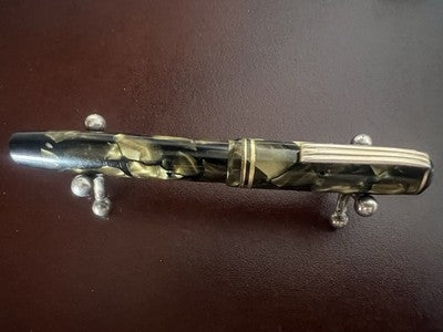 Neptuno Lápiz Pluma Fuente Celuloide Docet Nib Oro Flexible Vintage