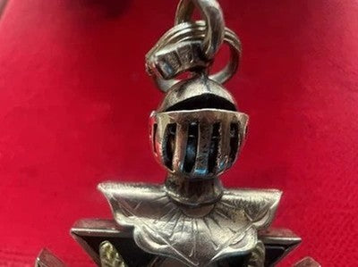 Cruz Masónica Colgante Fob Baño De Oro Orden Fraternal De Águilas Antigua 