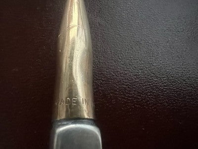 Gucci Stylo-Plume Sphère Argent 925 Plaqué Or Section Carré Écrit Vintage