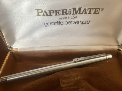 Papermate Stylo-Plume Stylo à Plume Chrome Stylo Plume M Avec Trousse Vintage