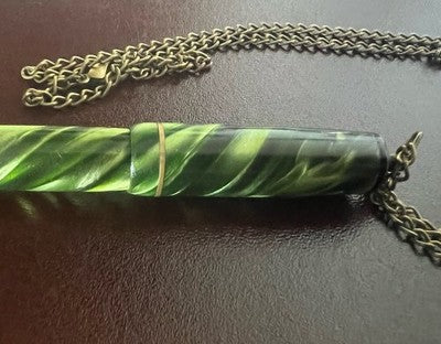 Pen Fountain Pen Celluloid Green Iridescent With Series Vintage '30