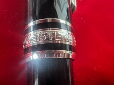 🔴 MONTBLANC penna sfera Meisterstück platinum PIX scrive con astuccio perfetta