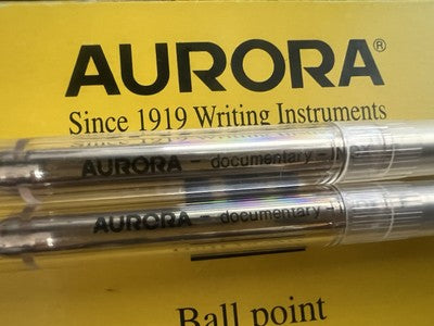 🔴 AURORA refill penna sfera inchiostro BLU F Documentary ricarica ricambio 2 PZ