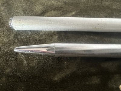 🔴 SENATOR chrome fountain pen and ballpoint pen with case and cartridges 