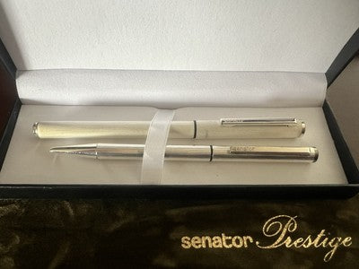 Senator Stylo-Plume Stylo à Plume Et Sphère Chrome Avec Trousse et Cartouches 