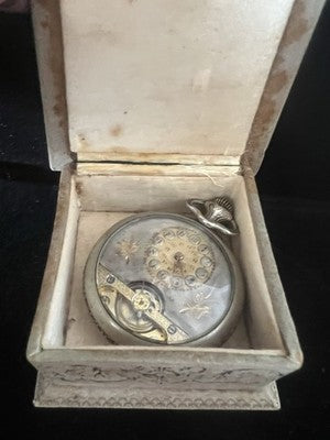 🔴 Orologio tasca HEBDOMAS manuale 8 GIORNI Spiral Breguet funziona vintage