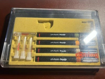 🔴 ROTRING penne Rapidograph da disegno tecnico inchiostro astuccio vintage A