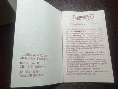 EBERHARD Box Watch Offshore 558 Box Case Warranty