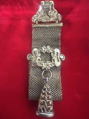 🔴 CATENA orologio tasca vittoriana con sigillo vergine pinchbeck antica 1800 N4