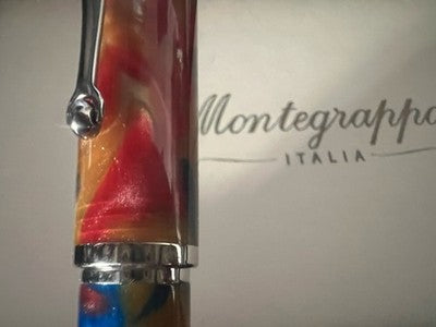 🔴 MONTEGRAPPA stilografica Ducale Murano resina iridescente pennino 1.5 Stub