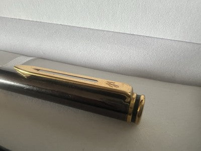 🔴 WATERMAN penna sfera Gentleman lacca nera particolari laminati scrive