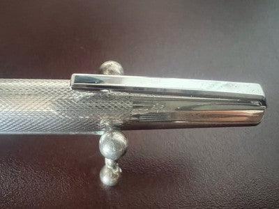 🔴 OMAS fountain pen 72 SOLID SILVER guilloché diamond vintage NOS 