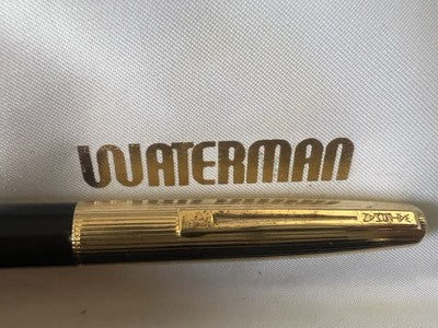 🔴 WATERMAN penna stilografica Flash cappuccio placcato oro a cartuccia vintage