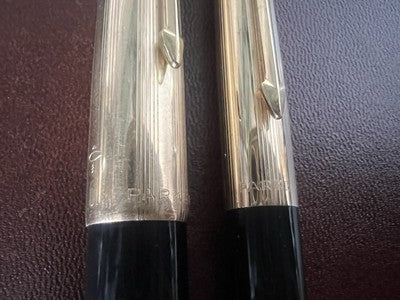 Parker Stylo-Plume Stylo à Plume 61 Flèche Doré Gravé Et Crayon Mécanique Cru 