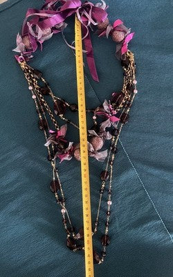 🔴 Collane vintage bigiotteria ciondoli perle velluto catene anni ’70/’90 N.1