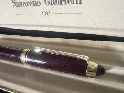 Nazaréen Gabrielli Stylo-Plume Stylo à Plume Bordeaux À Piston F Trousse