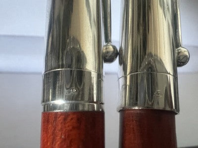 Stylo-Plume Stylo à Plume Argent 925 Et Bois Sphère Avec Cartouches Scrivino 