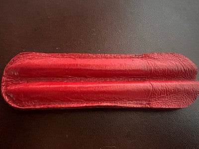 🔴 Blaue und rote Kugelschreiber des italienischen Sieroterapico-Instituts in einem Vintage-Lederetui 
