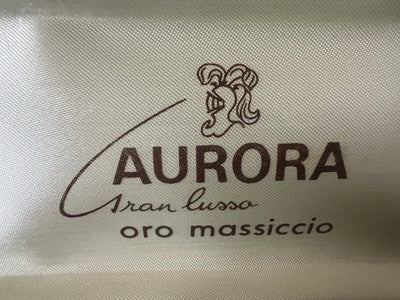 AURORA Boîte Stylo Or Massif Vert Coffret Étui Vintage