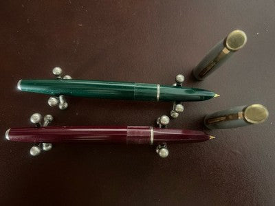 Penne Stylos-Plumes Vert Bordeaux À Piston Scrivono pour Encre Vintage