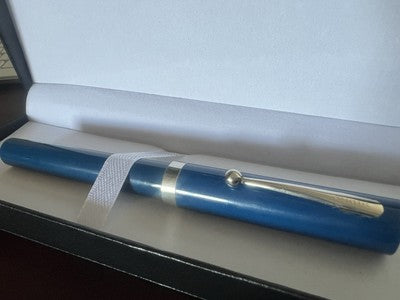 🔴 SHEAFFER penna stilografica blu a cartuccia pennino M No Nonsense vintage