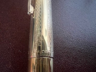 🔴 MONTEGRAPPA penna stilografica laminata a pistone pennino ORO 14KT M vintage
