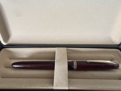 🔴 MILL FRANCE celluloid fountain pen burgundy F writes vintage '50 