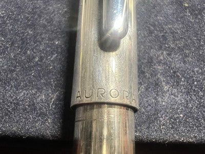 🔴 AURORA penna sfera ARGENTO 925 MASSICCIO Idea pennino M mai usata astuccio