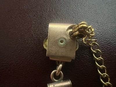 🔴 CATENA orologio tasca vittoriana con sigillo vergine pinchbeck antica 1800 N5