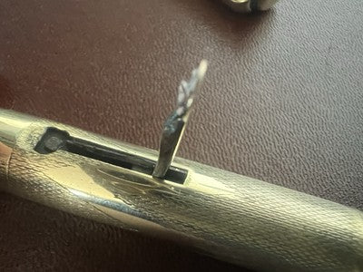 🔴 WATERMAN'S penna stilografica 52 placcata pennino ORO a leva scrive vintage