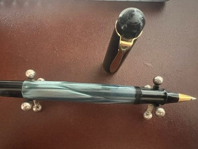 🔴 PELIKAN penna sfera K200 Marbled Blue venature iridescenti vintage 1980