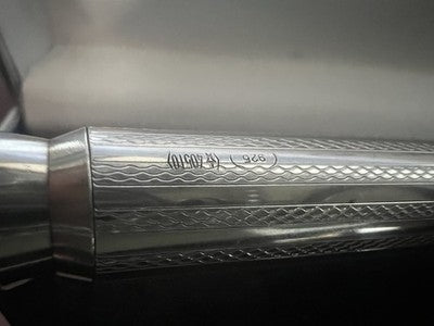 🔴 CESARE EMILIANO penna sfera ARGENTO 925 guilloché cesellata a mano garanzia