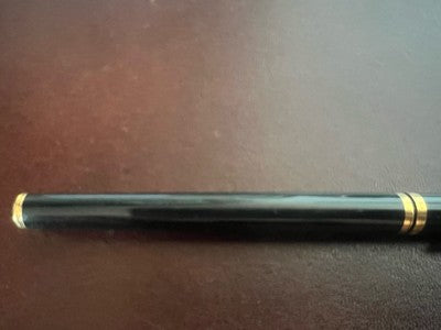 🔴 DUNHILL penna stilografica lacca nera placcata pennino ORO 14 KT Gemline M